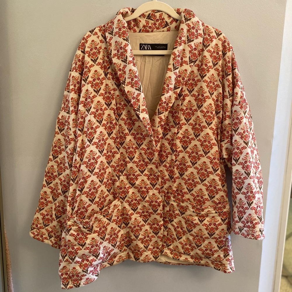 Zara Quilted Block Print Jacket